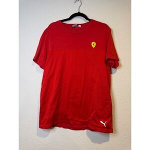 Puma Scuderia Ferrari Mens Red Mesh Panel Graphic T-Shirt Racing F1 Logo XL